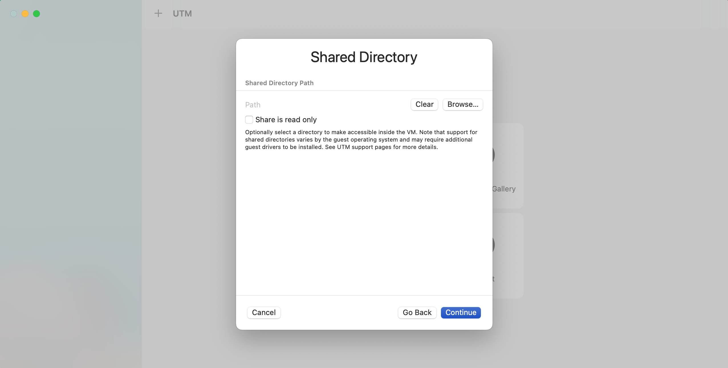UTM Shared Directory continue