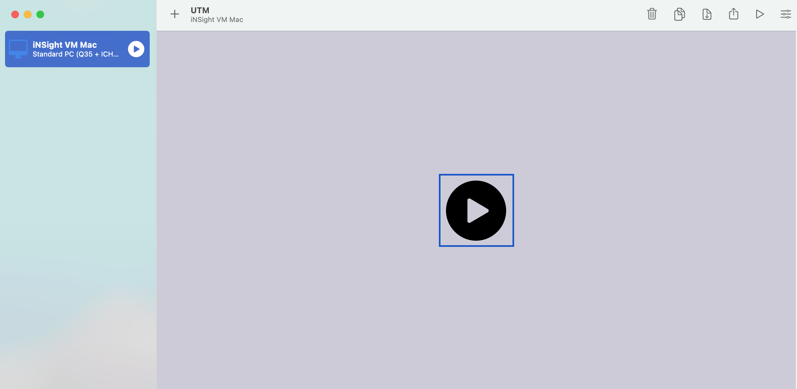 UTM VM startup